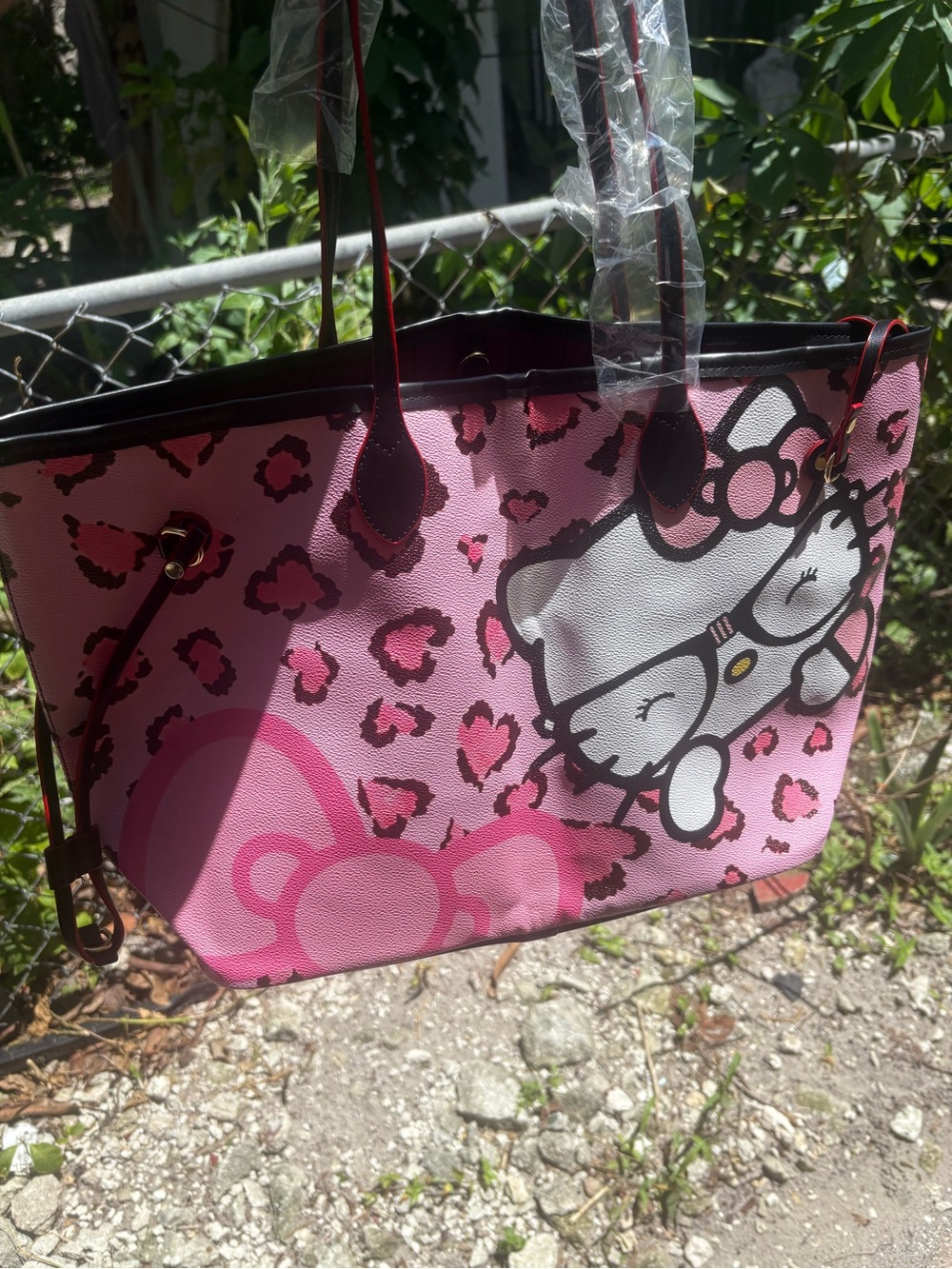 Hello Kitty Pink Leopard Print Tote Bag